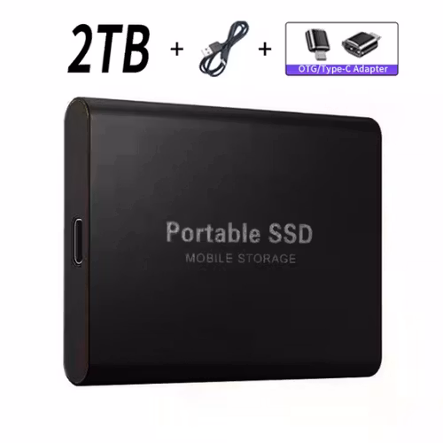 SSD 2TB USB/Typ-C-gränssnitt Extern Hårddisk (refurbished)
