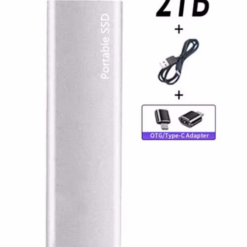 2TB Bärbar SSD Type-C USB 3.1 ssd-hårddisk Extern SSD (refurbished)