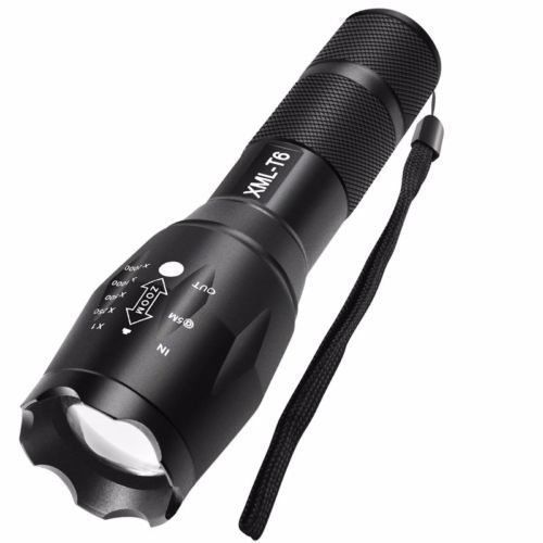 10000 Lumens XM-L T6 Zoombar Taktisk Militär Jakt LED-ficklampa Ficklampa