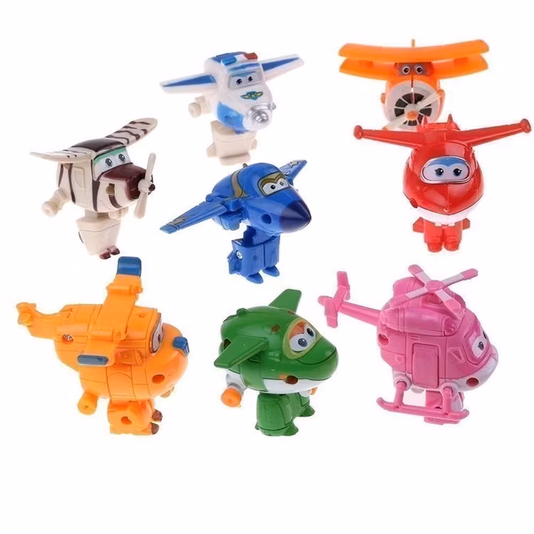 8 st Mästerflygarna Super Wings Transformera Mini Figurer Leksak
