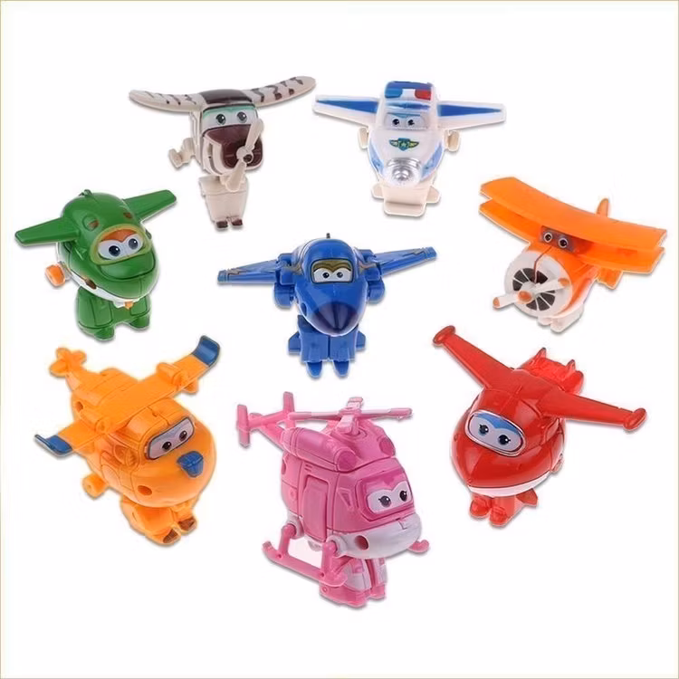 8 st Mästerflygarna Super Wings Transformera Mini Figurer Leksak