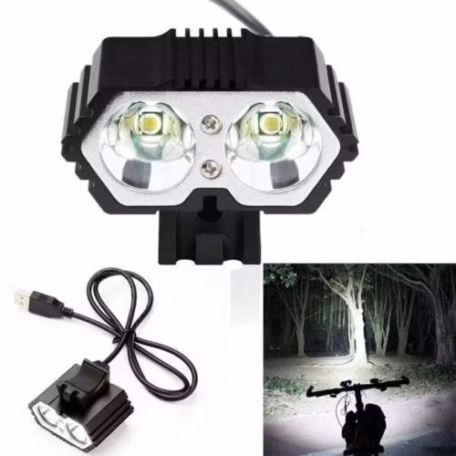 6000 Lumens 2 X CREE XM-L T6 LED USB Vattentät Lampcykel Cykellampa