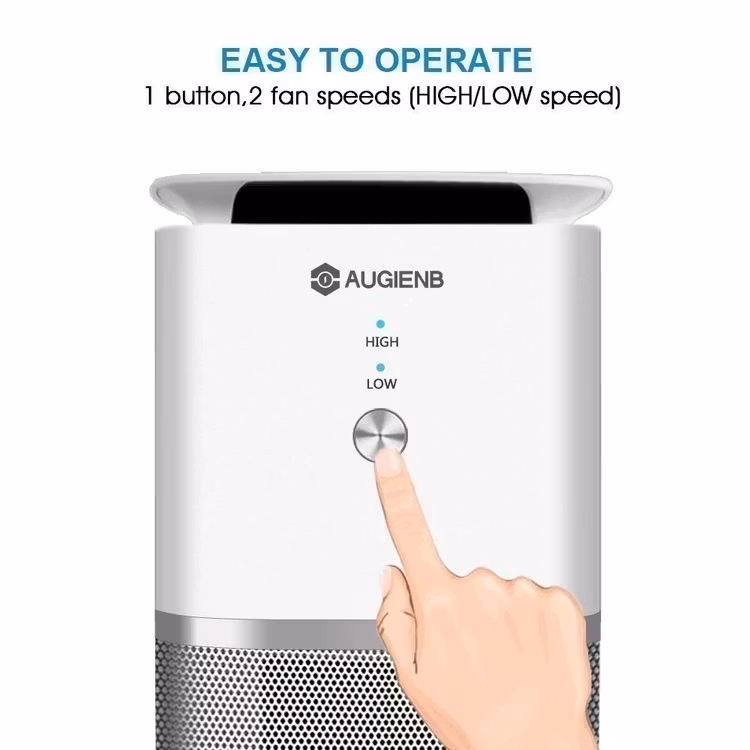 AUGIENB 4 i 1 Jonisator Air Purifier Luftrenare HEPA Aktiv Kolfilter