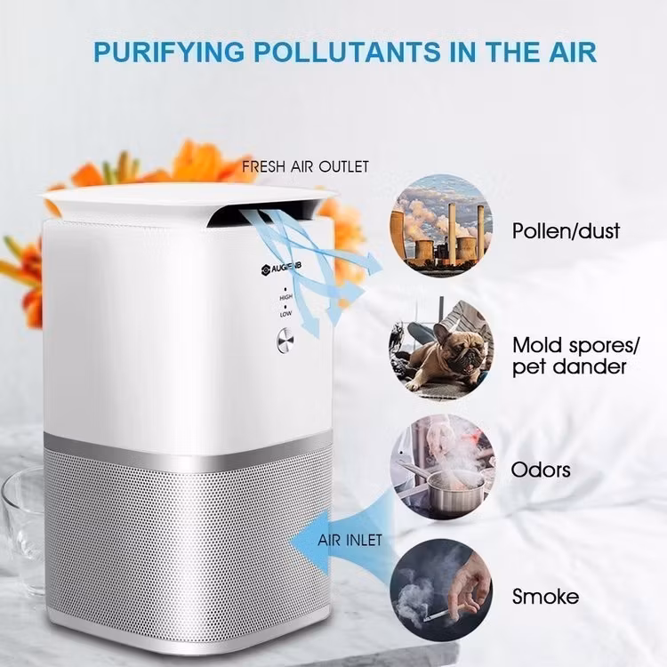 AUGIENB 4 i 1 Jonisator Air Purifier Luftrenare HEPA Aktiv Kolfilter