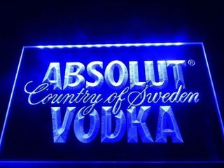 ABSOLUT VODKA Sverige LED-Skylt – Perfekt för Baren, Puben eller Hemmet!