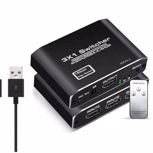 Splitter 4K HDMI Switcher Omkopplare HDMI 2.0 Switch HDMI audio extractor HDR ARC splitter 4X1 med fjärrkontroll