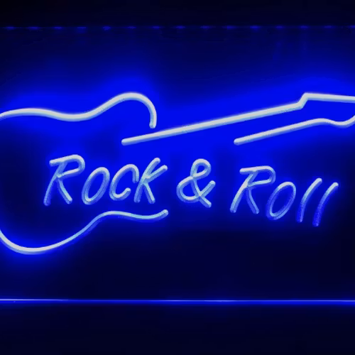 Rock & Roll Neon LED Skylt – Pub, Bar & Heminredning