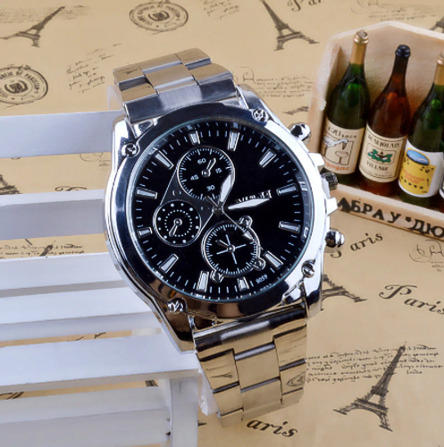 GEMIXI Armbandsklocka  Exquisite Processing Business About Men Stainless Rostfritt Steel Stål Band Machinery Sport Quartz Watch Klocka