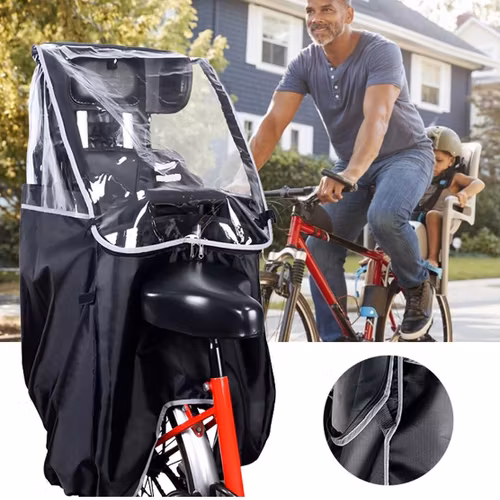 Cykelbarnstol Cykelsits Regnöverdrag Regnskydd UV Vindskydd
