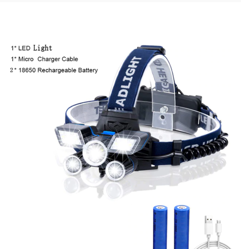 Pannlampa 20000LM 21 LED 9 Mode Arbetslampa Headlamp USB Uppladdningsbar Headlight Vattentät Head Torch for Outdoor Utomhus Cykling Hiking Friluft