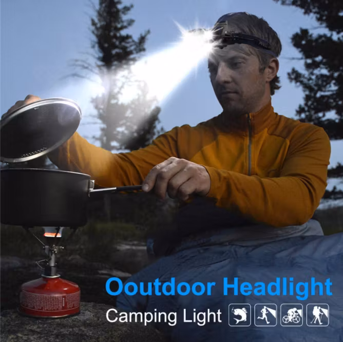 Pannlampa 20000LM 21 LED 9 Mode Arbetslampa Headlamp USB Uppladdningsbar Headlight Vattentät Head Torch for Outdoor Utomhus Cykling Hiking Friluft