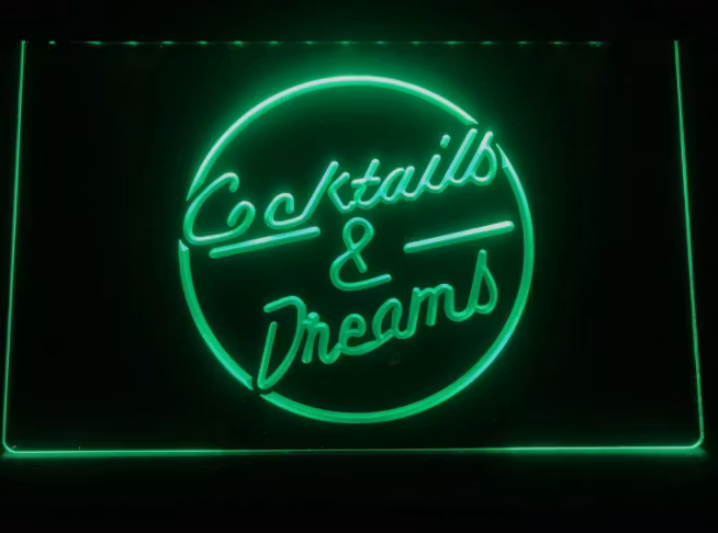 Cocktails & Dreams Neon LED Skylt
