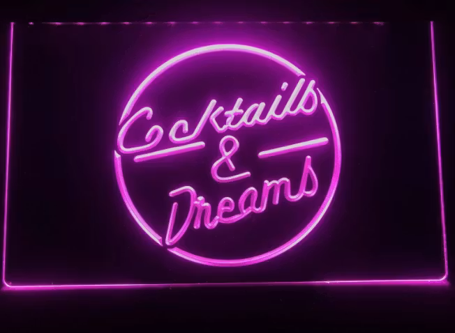 Cocktails & Dreams Neon LED Skylt