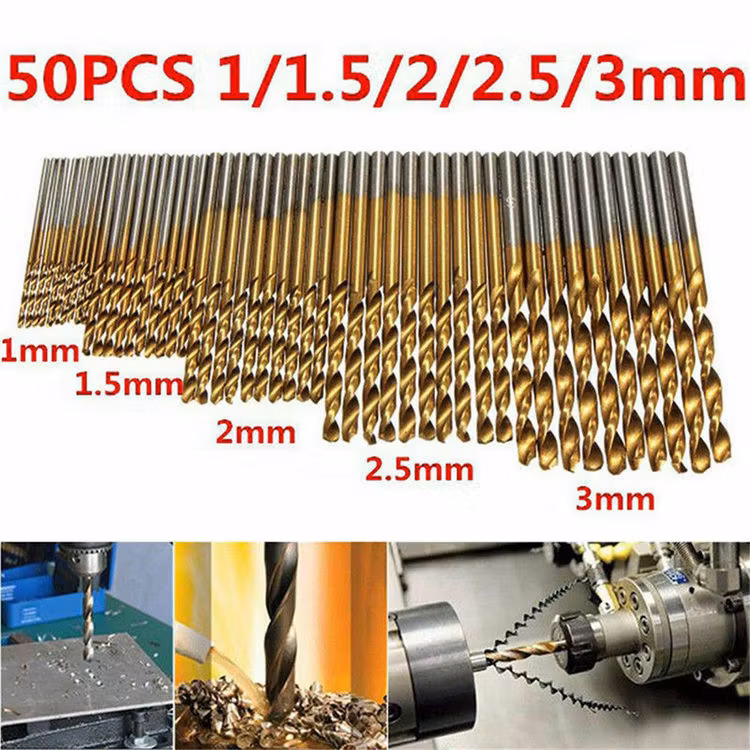 50 st Set STS HSS Borrsats Koboltborrbitar HSS-Co För hårdmetall rostfritt stål 1mm-3mm