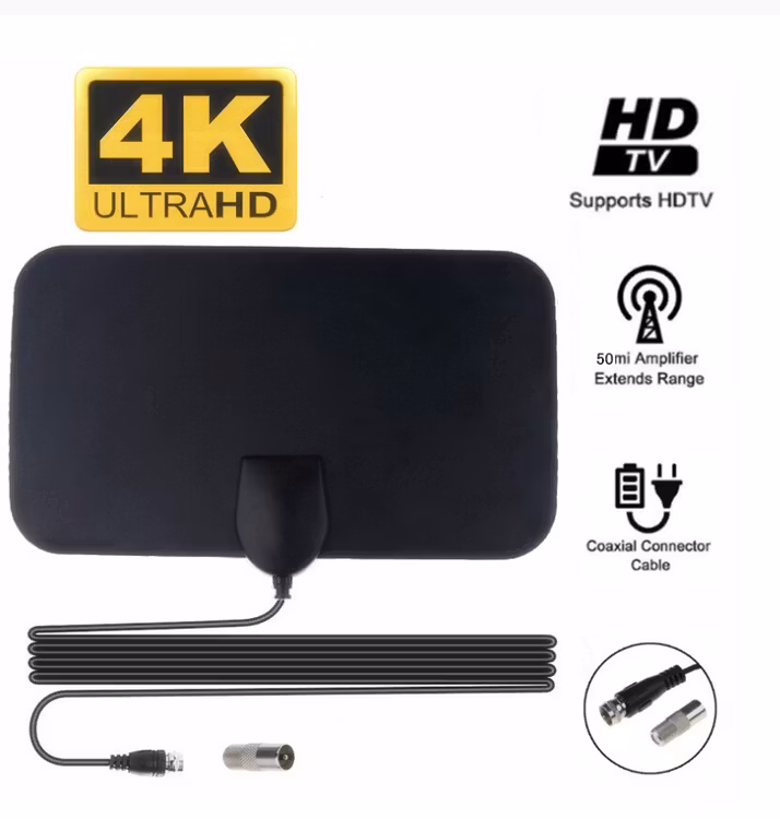 4K 25DB HD TV DTV Box Digital TV Antenn 50 Miles Booster Active Inomhus Aerial HD Ultratunn Design