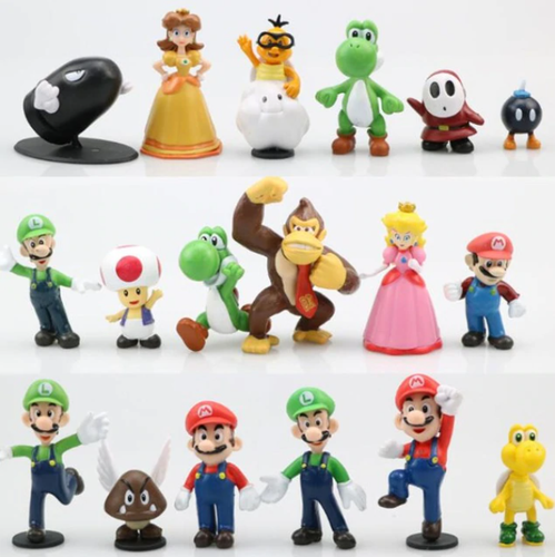 18-pack Super Mario Actionfigurer Leksaks Modell Figurer