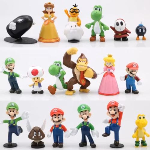 18-pack Super Mario Actionfigurer Leksaks Modell Figurer