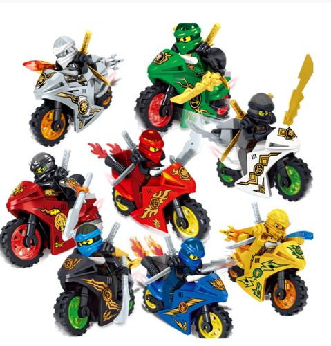 8-Pack Ninjago leksaksfigurer kompatibel med Ninjago Minifigurer Ninja ZANE Lloyd Mini Cijfers Blokken