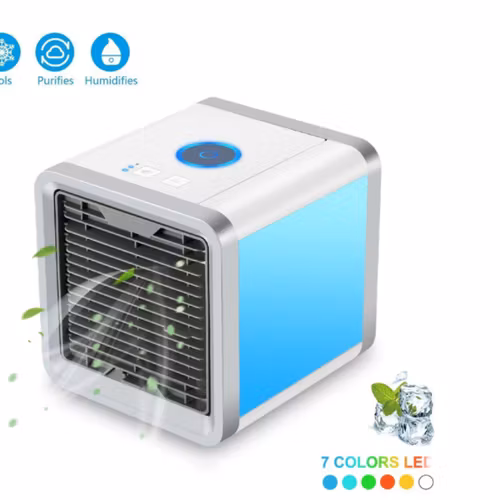 Mini Bärbar Luftkylare Luftkonditionering Multifärg LED USB  Kylfläkt Luftkylningsfläkt