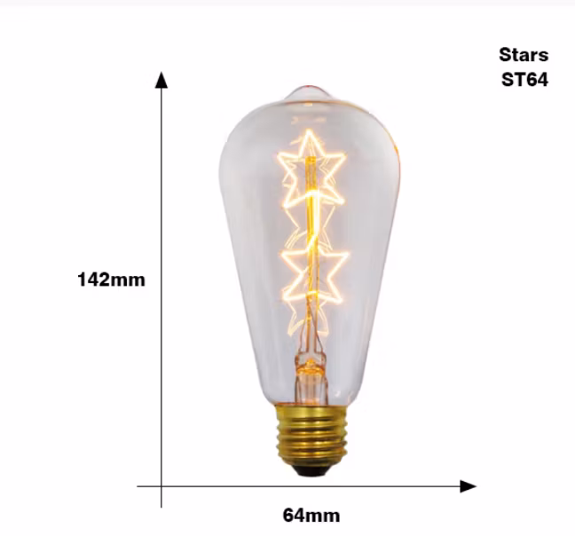 Retro Edison Glödlampa E27 220V 40W ST64 G80 G95 G125 Ampull Vintage Edison Heminredning