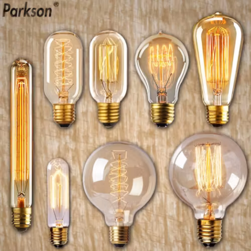 Retro Edison Glödlampa E27 220V 40W ST64 G80 G95 G125 Ampull Vintage Edison Heminredning