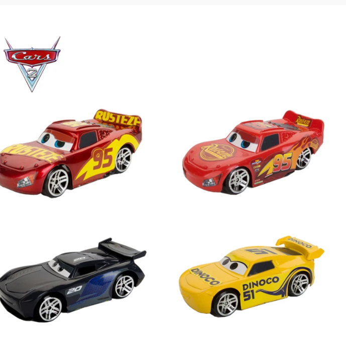 4-Pack Disney Pixar Cars Bilar 2 3 Toy Car Lightning McQueen No. 95 Mater Jackson Storm 1:64 PVC Pojkar Actionfigur Present