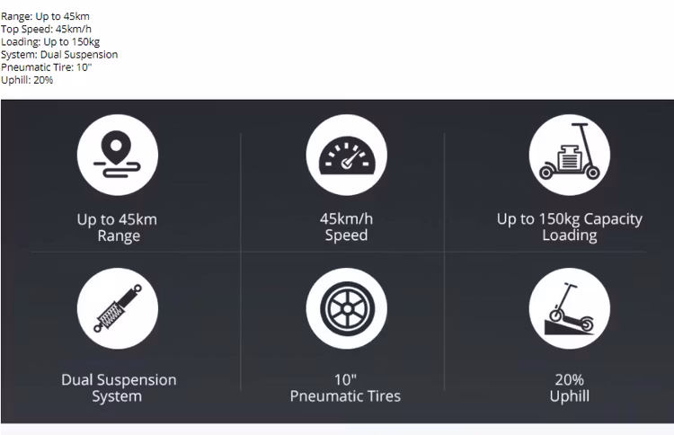 Elektriskt Scooter 500W Motor 45 KM / H eScooter Skivbroms Sparkcykel med Säte