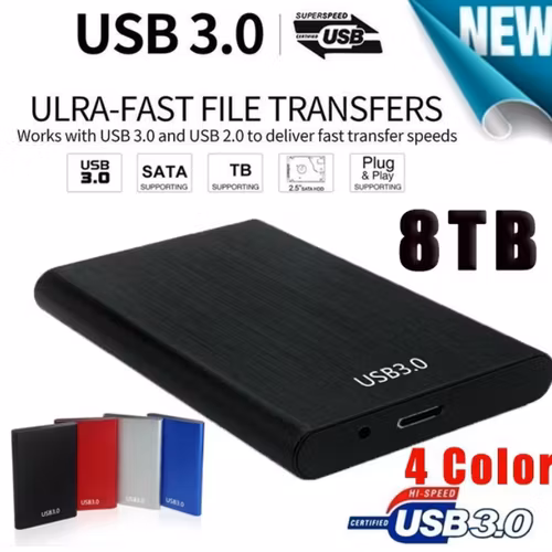 8TB HDD USB3.0 SATA High Speed 2.5\\ Extern Hårddisk High Speed Portable Hard Disk USB 3.0 SATA Hard Storage Devices