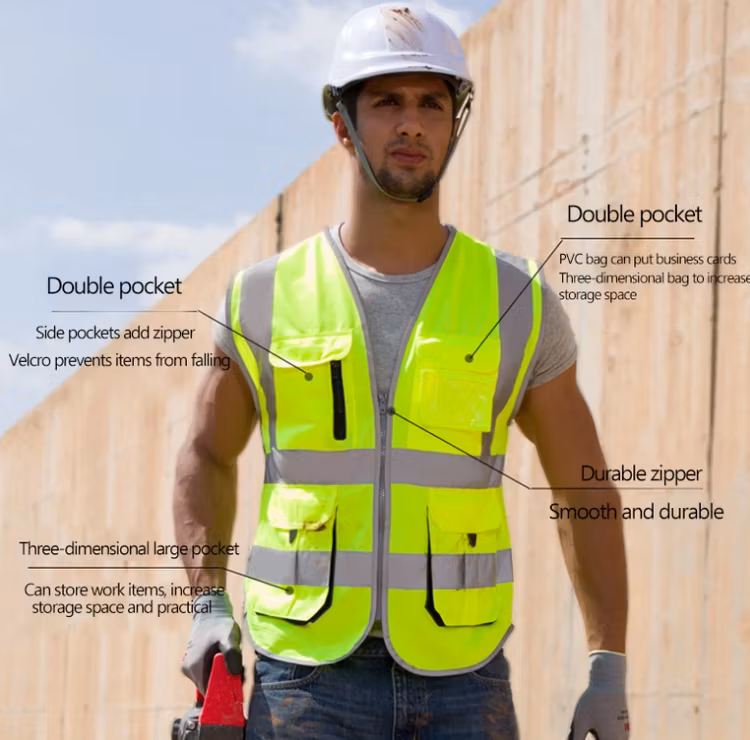 Säkerhetsväst Arbetsväst Verktygsväst Work Wear SFV Reflekt High Visibility