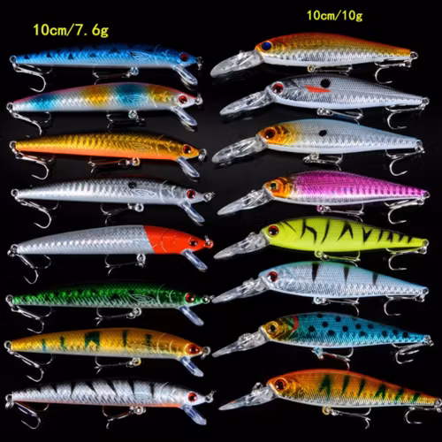 16-Pack Set Mixed / Lot 2 Modeller Minnows Fiskebeten Fiskedrag Jerkbait Högkvalitativt Fiske Krokar