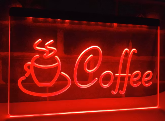 COFFEE NEON LJUS PUB LIGHT SKYLT SIGN NR