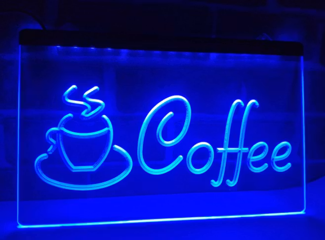 COFFEE NEON LJUS PUB LIGHT SKYLT SIGN NR