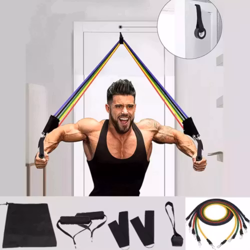 11 st Latex Tube Resistance Bands Yoga Fitness Gym Equipment Träningsrep Hem Elastisk rygg Muskel Styrketräning