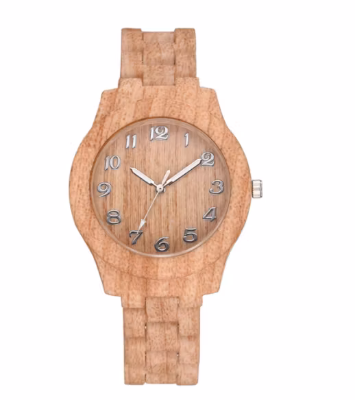 Retro Träklocka Textur Kvartsklocka för Män och Kvinnor Armbandsur Relogio Feminino