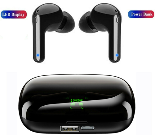 Bluetooth 5.0 Wireless Headphones Earphones Hörlurar Mini In-Ear Pods För iPhone Android med Led-display