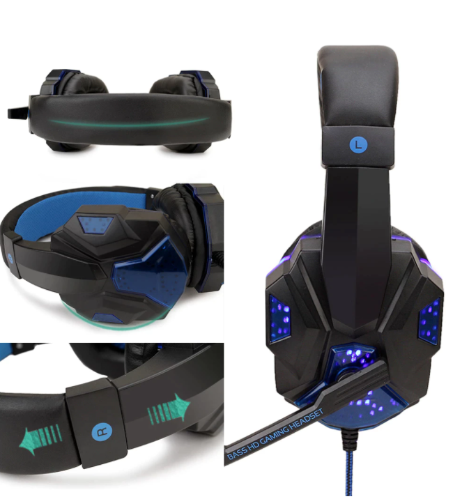 Gaming Headset Hörlurar för Playstation 4 / Ps4 Pro / PS5 / Xbox One / PC  med Stereo Bass