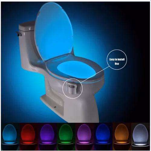 Smart Motion Led Sensor Toalett Sits Nattljus 8 Färger