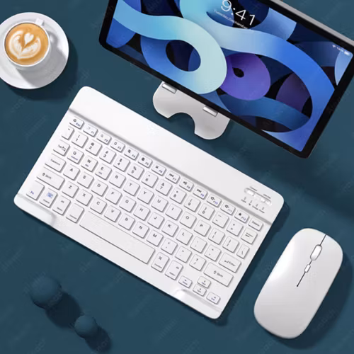 Trådlöst Bluetooth Tangentbord & Mus för iPad, iPhone, Android
