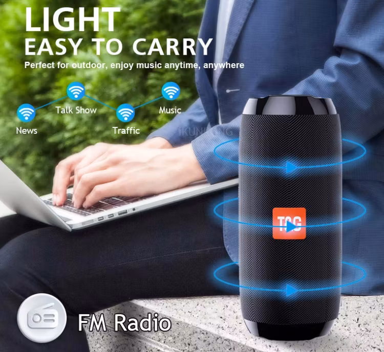Vattentät Bärbar Bluetooth Högtalare Trådlös Wireless Utomhushögtalare Boombox AUX TF USB Stereo