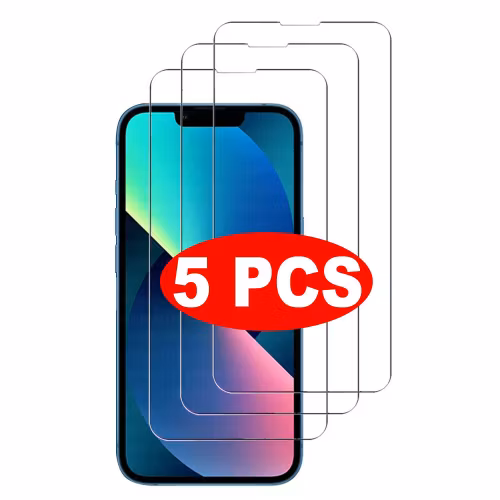 5-Pack Skärmskydd av härdat glass för Iphone 13 12 11 Pro Max X XS XR 8 7 6 5 plus Härdat glass