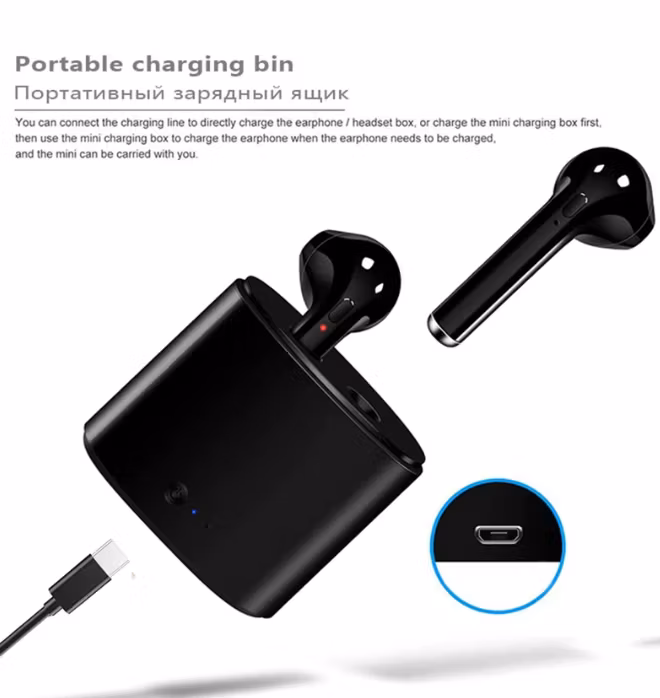 Trådlösa Hörlurar Pods Bluetooth 5.0 Headset med Laddningsbox För alla smartphones