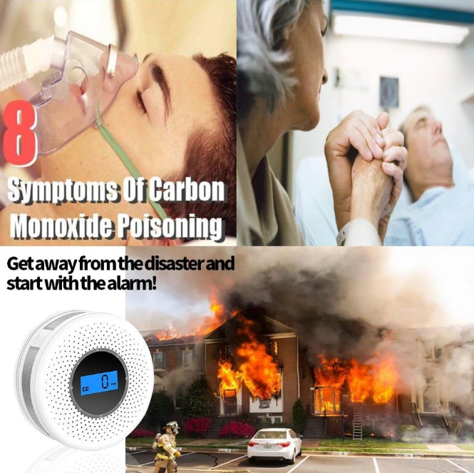 Brand- och kolmonoxidvarnare med display