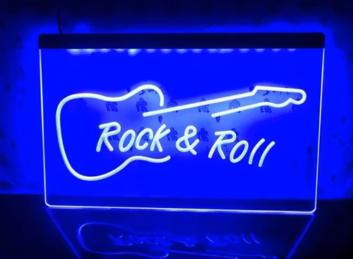 ROCK & ROLL BAR NEON LJUS LIGHT SKYLT SIGN NR