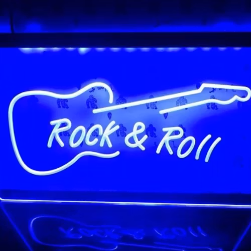 ROCK & ROLL BAR NEON LJUS LIGHT SKYLT SIGN NR
