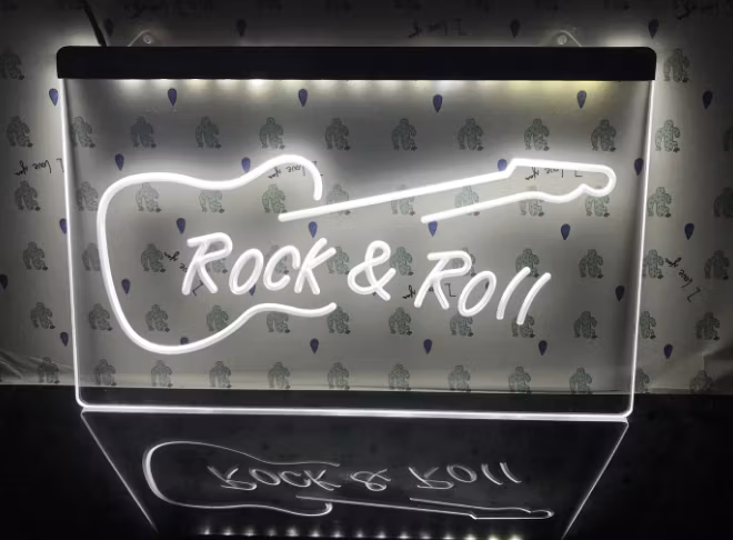 ROCK & ROLL BAR NEON LJUS LIGHT SKYLT SIGN NR