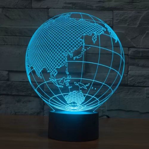 Häftig Klot (Jorden) 3D-lampa