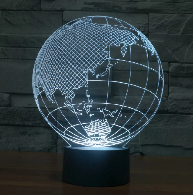 Häftig Klot (Jorden) 3D-lampa