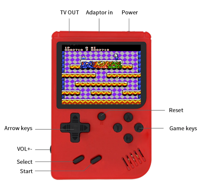 Klassisk handhållen mini konsol med 500 st inbyggda spel
