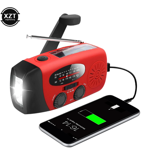 Vevradio Nödradio med Ficklampa och Powerbank