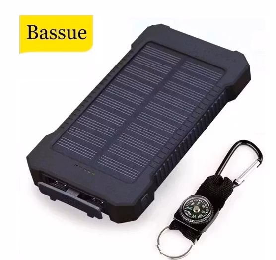 Solar Power Bank 50000mAh Vattentät Solcellsladdare 2 USB-portar Extern laddare Powerbank för Xiaomi Iphone med LED-ljus
